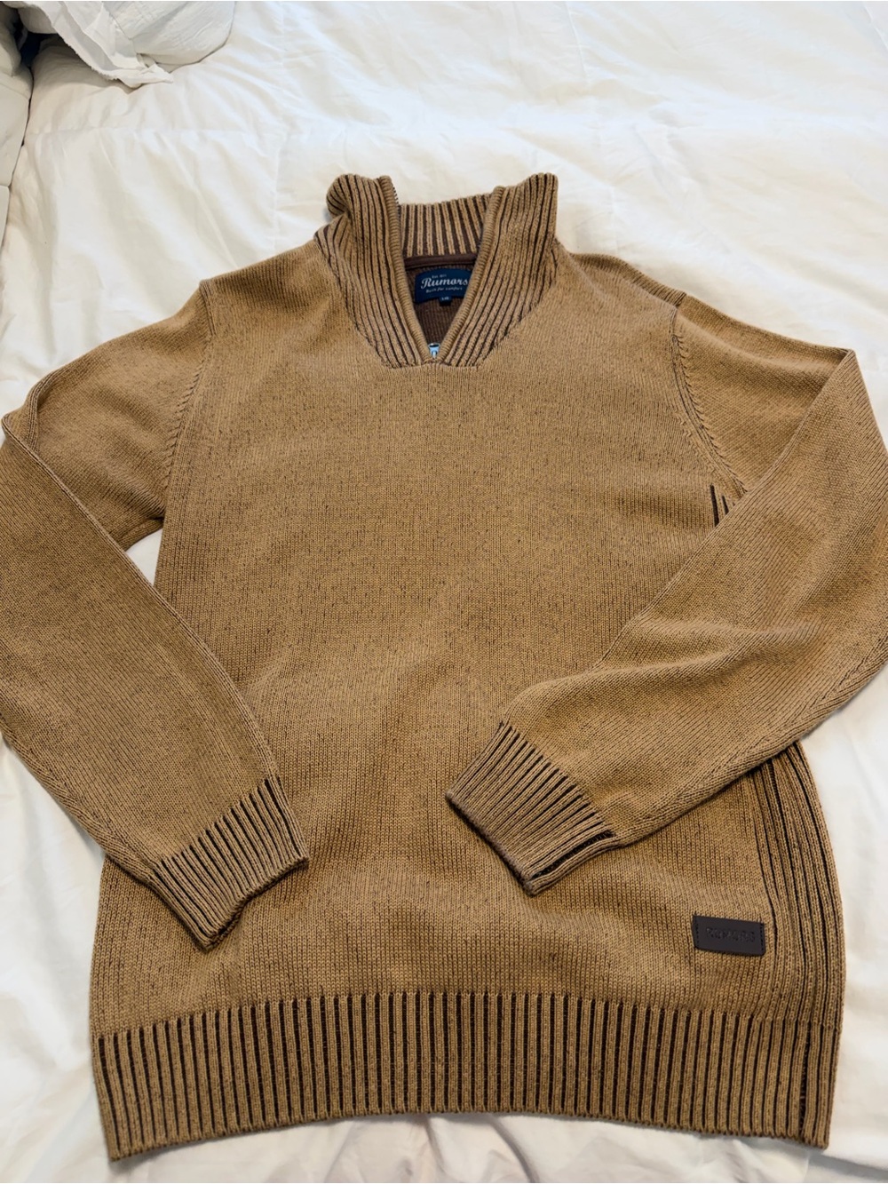 Men’s Brown Shawl Collar Sweater